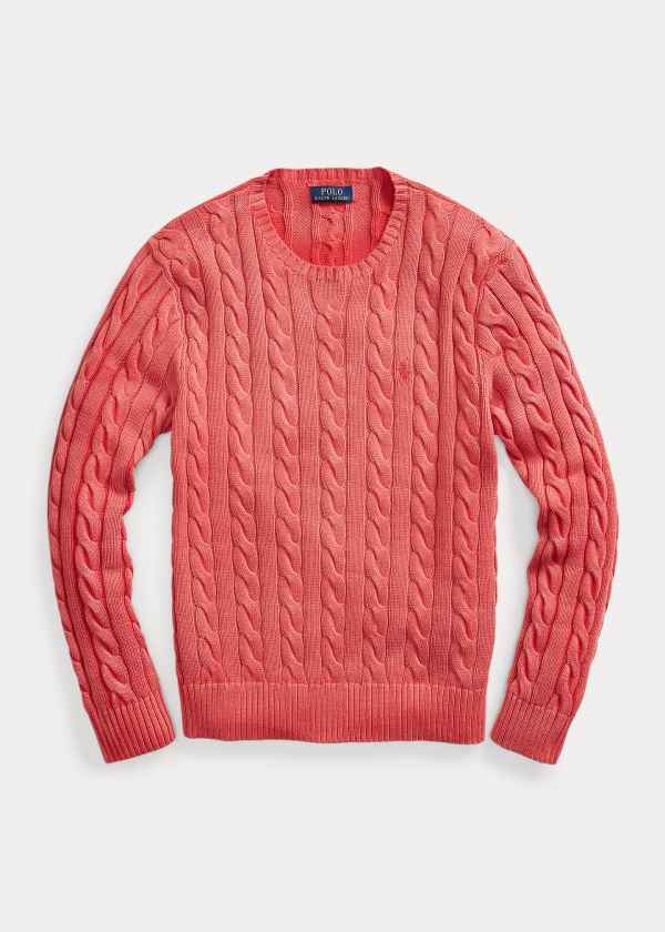 Sueter Polo Ralph Lauren Hombre Coral - Cable-Knit Cotton - UNMQK4635